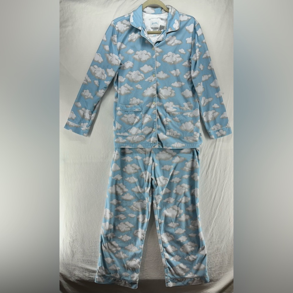 Nick and Nora Vintage 100% Cotton Clouds Pajama Set Youth Size XL 14/16